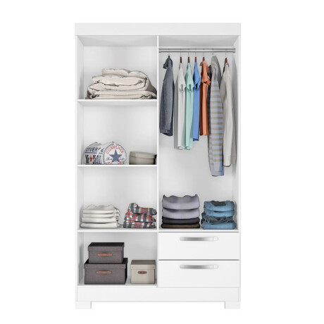 ROPERO 4 PUERTAS 2 CAJONES GUARDARROPA ARMARIO PLACARD CLOSET BLANCO FLEX