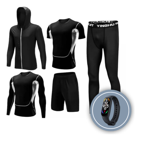 Conjunto Deportivo Hombre Sport 5 Piezas Gym Negro