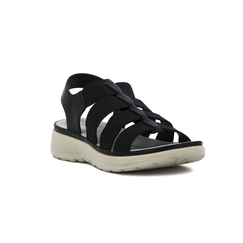 Sandalias Mujer Wonder Confort Tres Tiras Negro