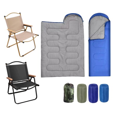 COMBO 2 sillas plegables + 2 sobres de dormir 1.3 Kg COMBO 2 sillas plegables + 2 sobres de dormir 1.3 Kg