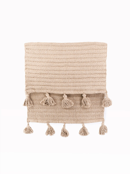 ALFOMBRA ALGODÓN BORLAS BEIGE (V)