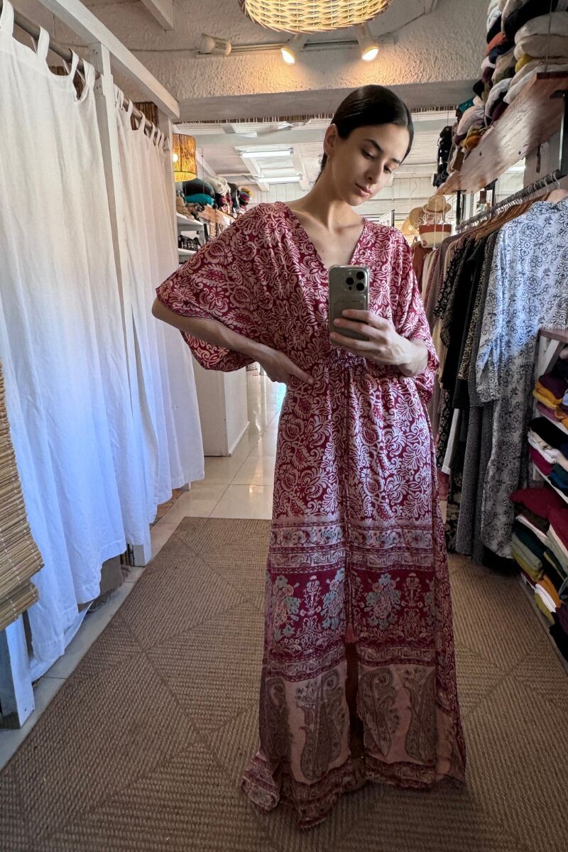 Vestido Manu de seda - Tonos rojos 
