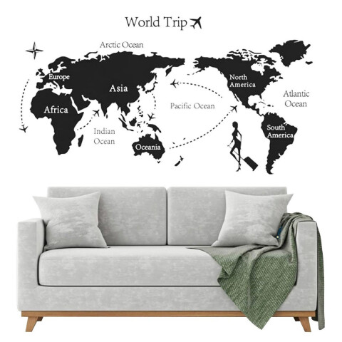 Vinilo Pared Mapa Mundi Mundo Continentes Adhesivo 80x140 Vinilo Pared Mapa Mundi Mundo Continentes Adhesivo 80x140