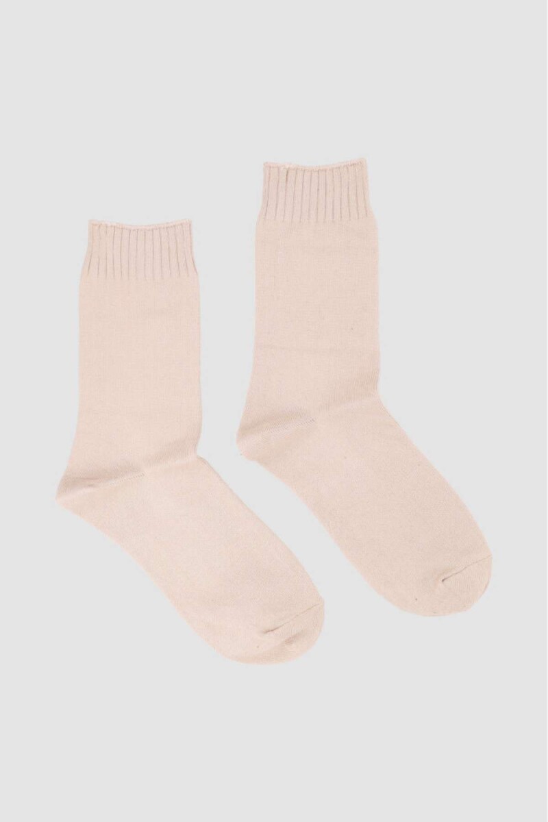 Medias de abrigo en colores lisos - Beige 