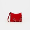 Mini bag Pocket en cuero charol arrugado Rojo