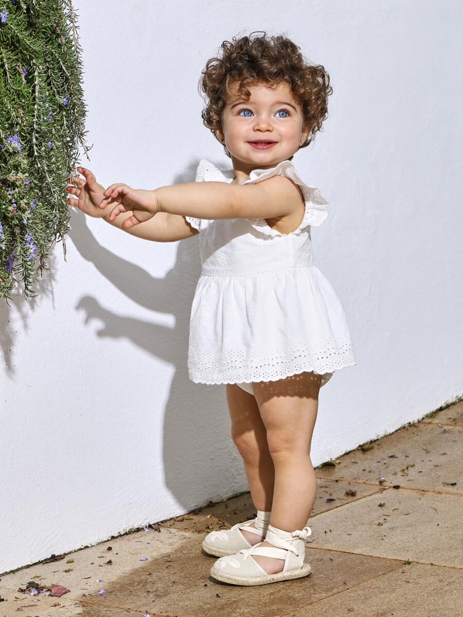 Rana Con Maxi Volante En Cintura Blanco