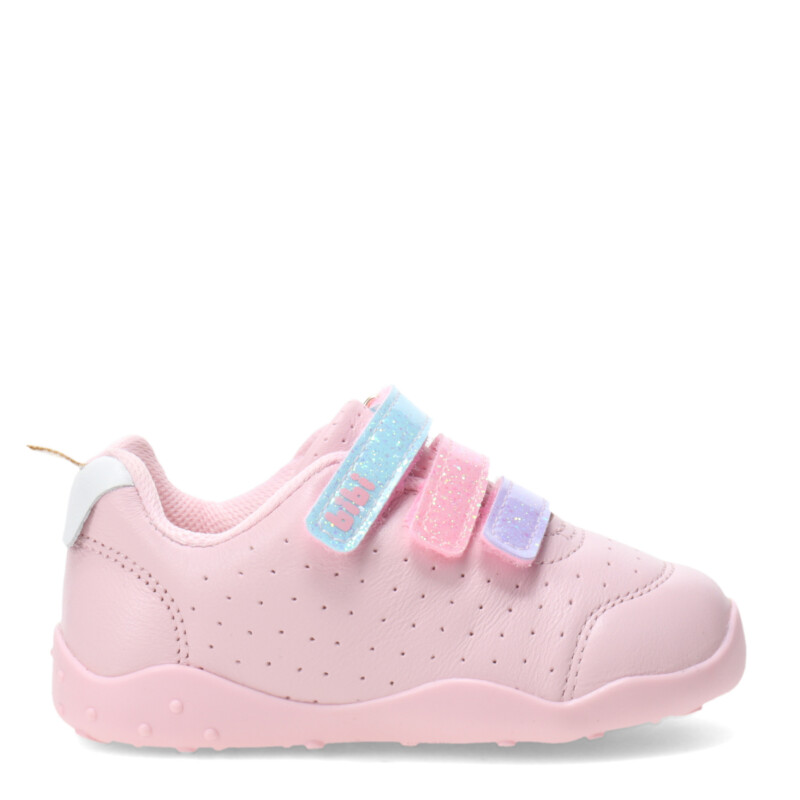 Championes Infantiles Bibi Fisioflex c/Velcros Rosado - Plateado