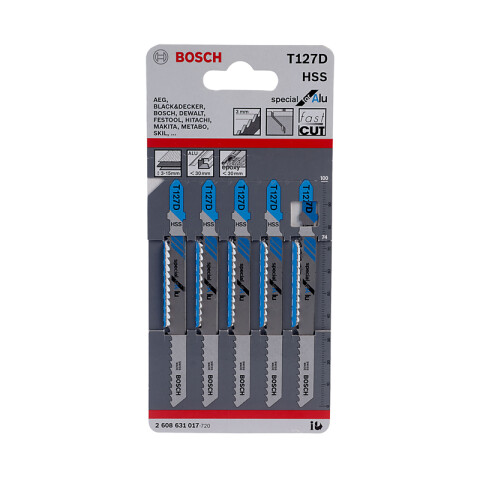 5 hojas para caladora corta aluminio Pro Bosch BS3412