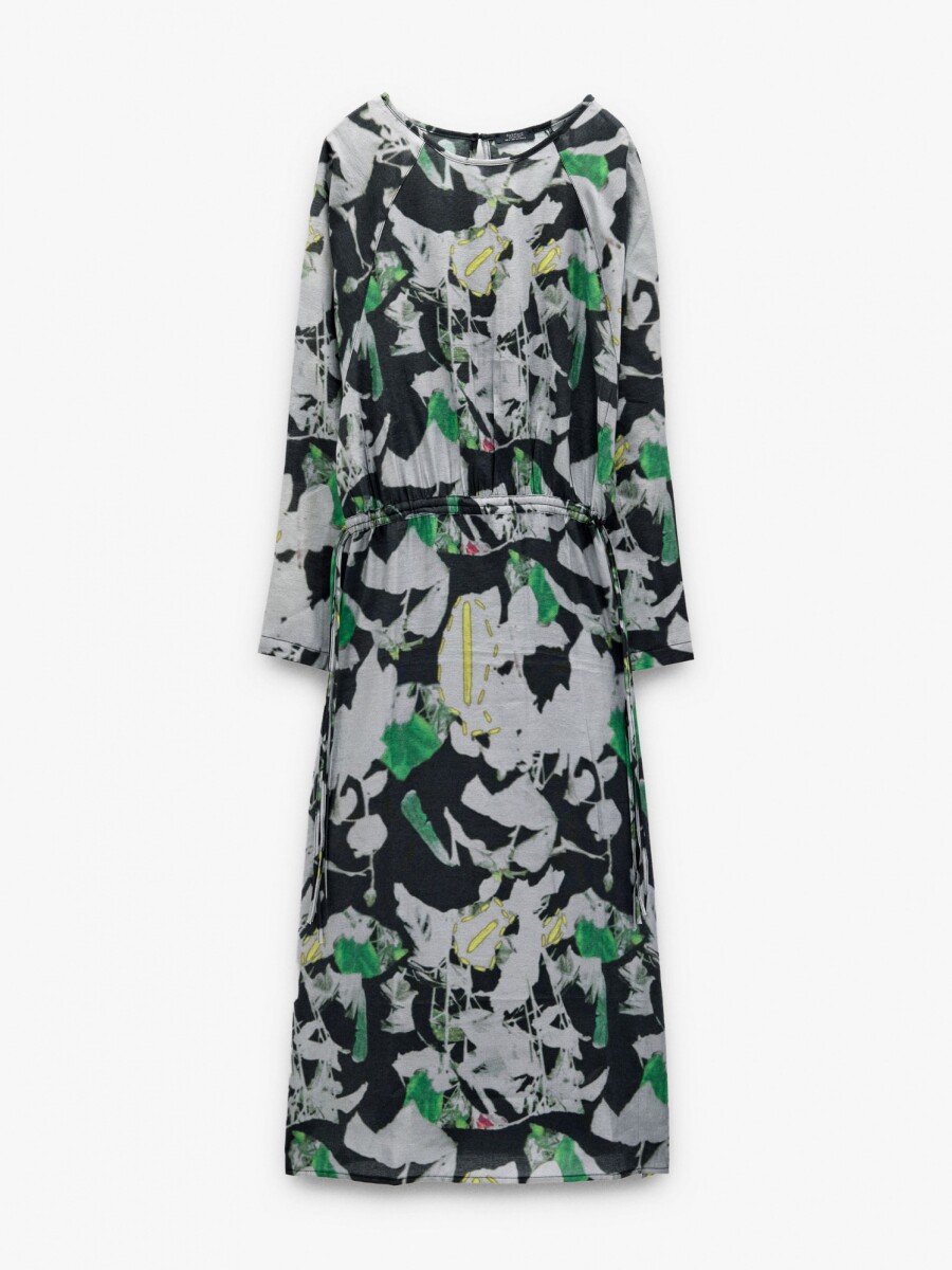 Vestido Midi Estampado Floral multicolor