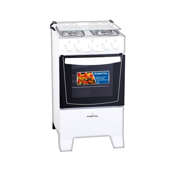COCINA COMBINADA 4 HORNALLAS, HORNO ELÉCTRICO, AUTO LIMPIANTE- BLANCA S/E blanco