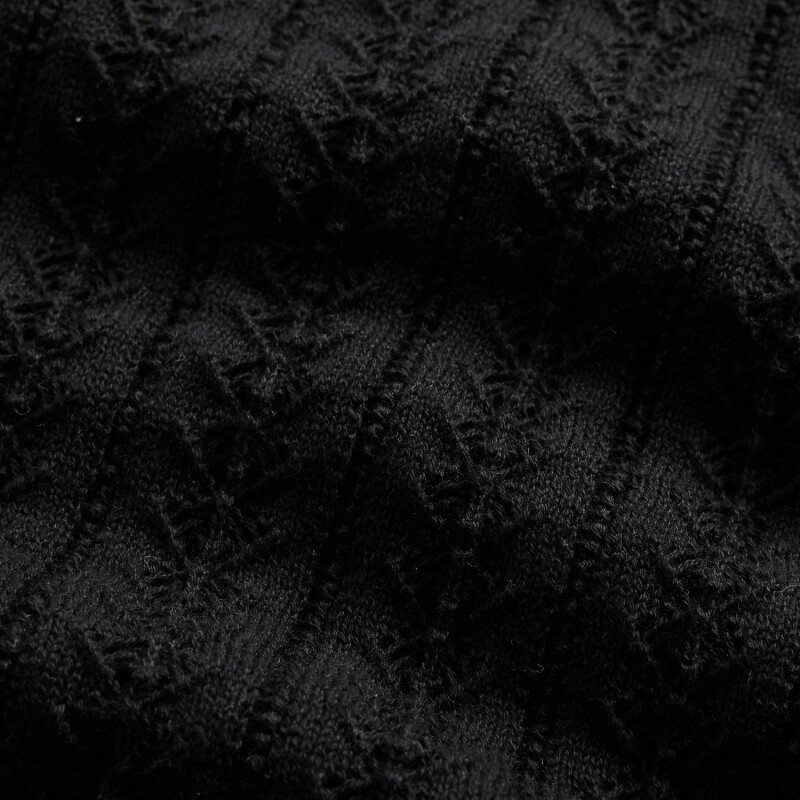 COTTON POINTELLE TANK BLACK