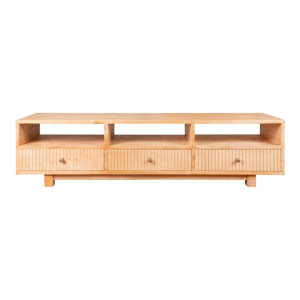 RACK DE LIVING PARA TV MADERA-DE-MANGO NATURAL-BEIGE ENZO NATURAL