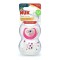 Chupetes Nuk x2 + Porta Chupete Línea Day & Night Rosa 18-36m