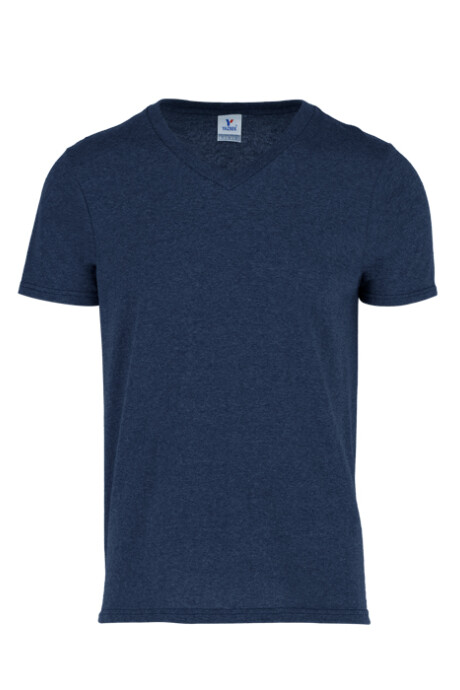Camiseta jaspe escote en v Azul Marino