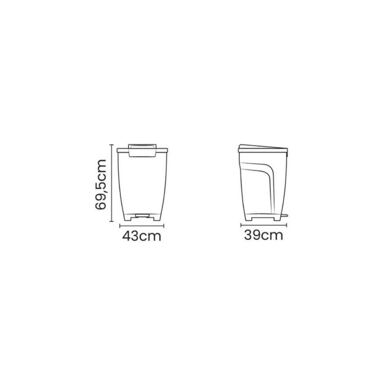 PAPELERA TACHO BASURA TRAMONTINA T-FORCE 50LTS NEGRO