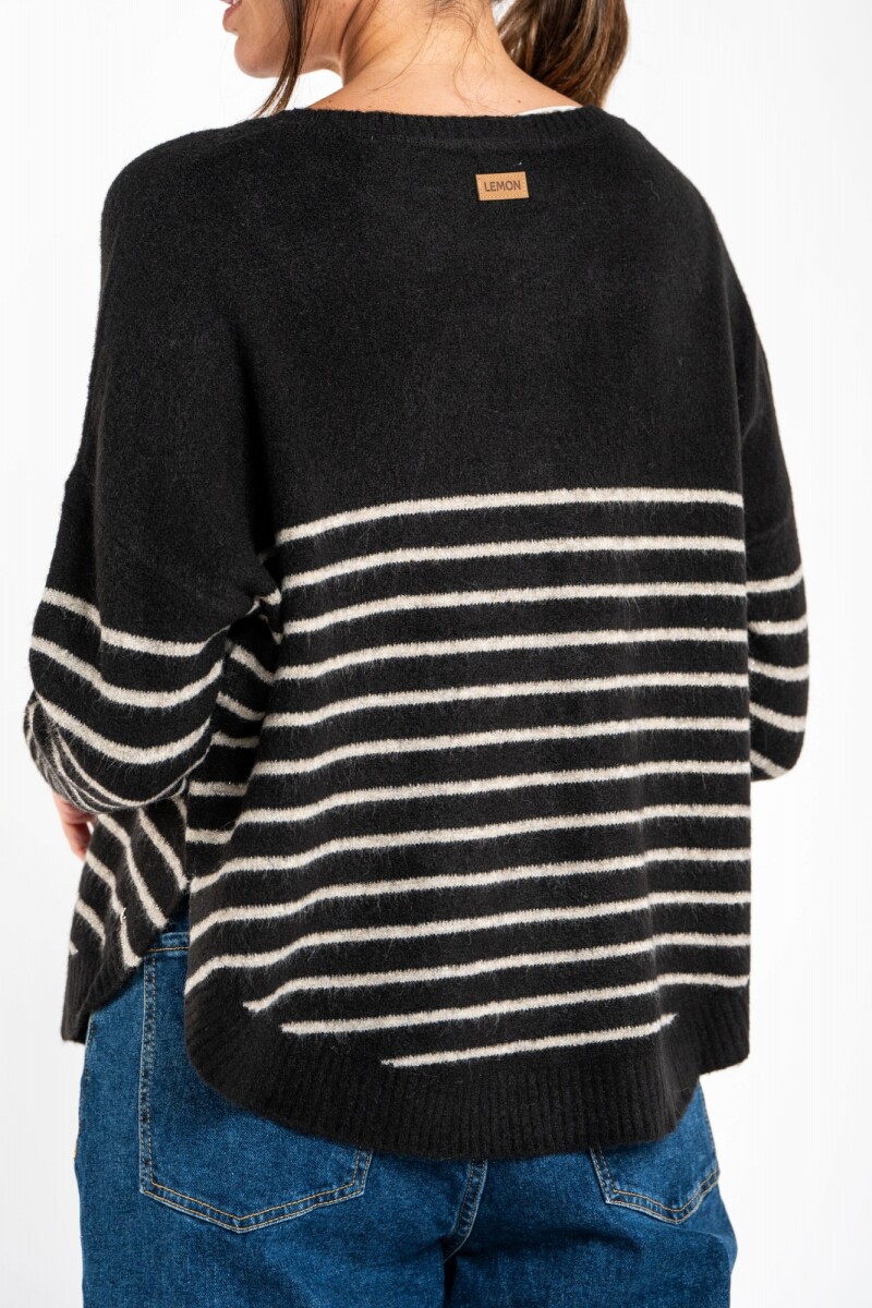 Sweater Rayado Negro