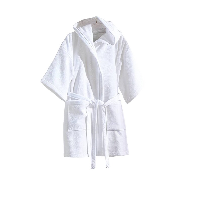Bata Infantil con capucha Velour Dohler 100% Algodón Blanco