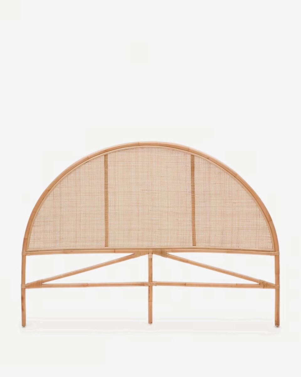 Cabecero - redondo Quiterie de ratán para cama de 150/160 cm 