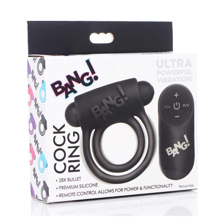 Anillo Vibrador Control a Distancia BANG! Negro