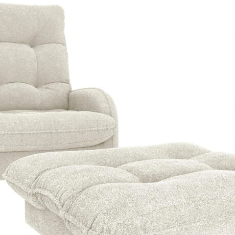 Combo Rustico Poltrona + Puff Nantes Blanco