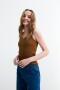 Musculosa en rib tirante finos TOSTADO