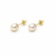 6,5 mm Caravanas Oro 18 K Con Perlas De Cultivo 6,5 mm Caravanas Oro 18 K Con Perlas De Cultivo
