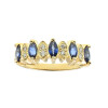 Anillo Marquise en oro amarillo 18k con brillantes y zafiros Anillo Marquise en oro amarillo 18k con brillantes y zafiros