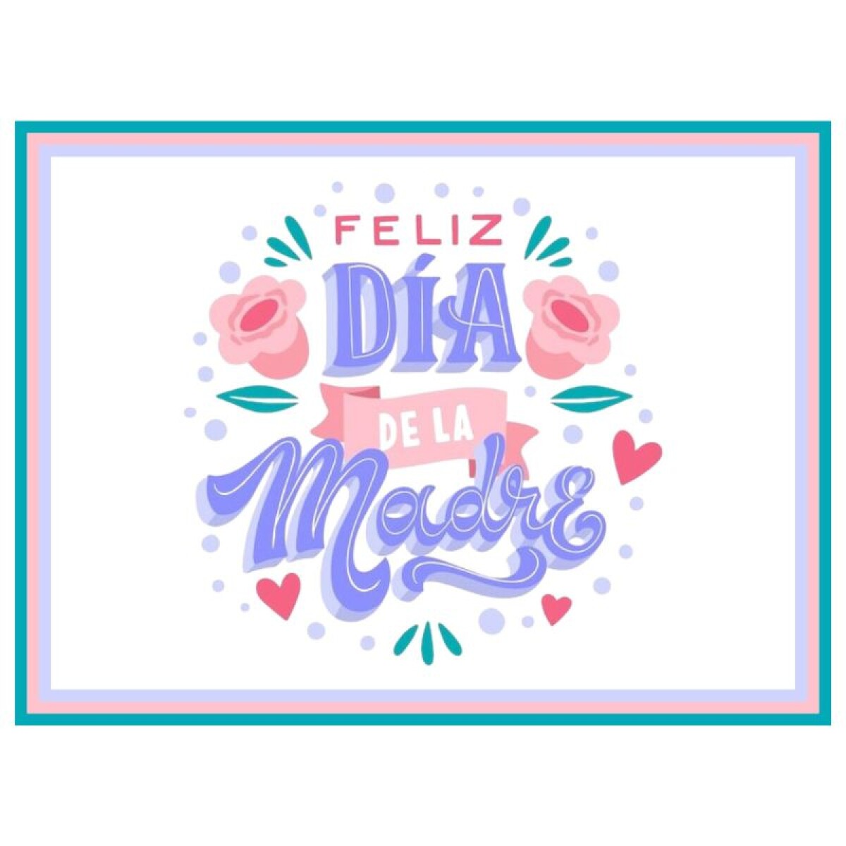 Lámina Feliz Día Mamá - Vintage Rect. 