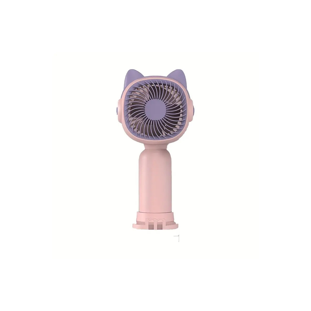 Ventilador De Mano Con Soporte Y Orejitas Gatito - Rosa 