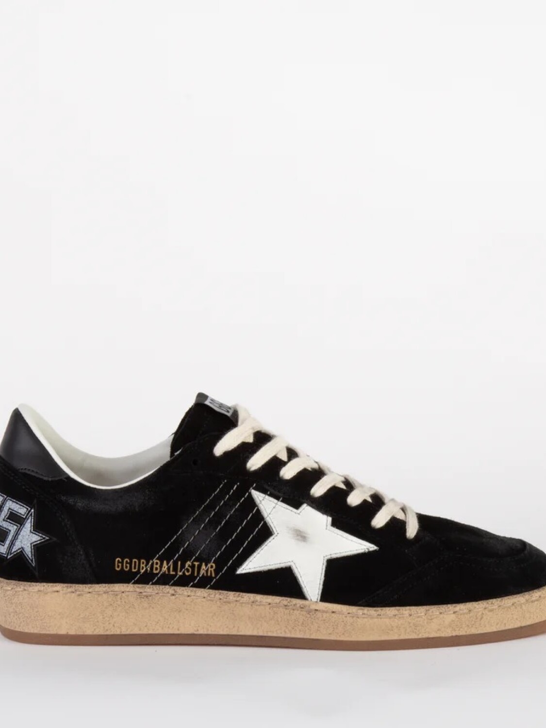 Golden Goose-Championes acordonados de gamuza, Ballstar Negro