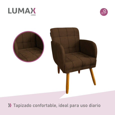 Pack x2 Sillón poltrona 1 cuerpo Lumax Maya nórdico de tela Marron