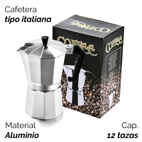 Cafetera Tipo Italiana 12 Tazas Aluminio Unica
