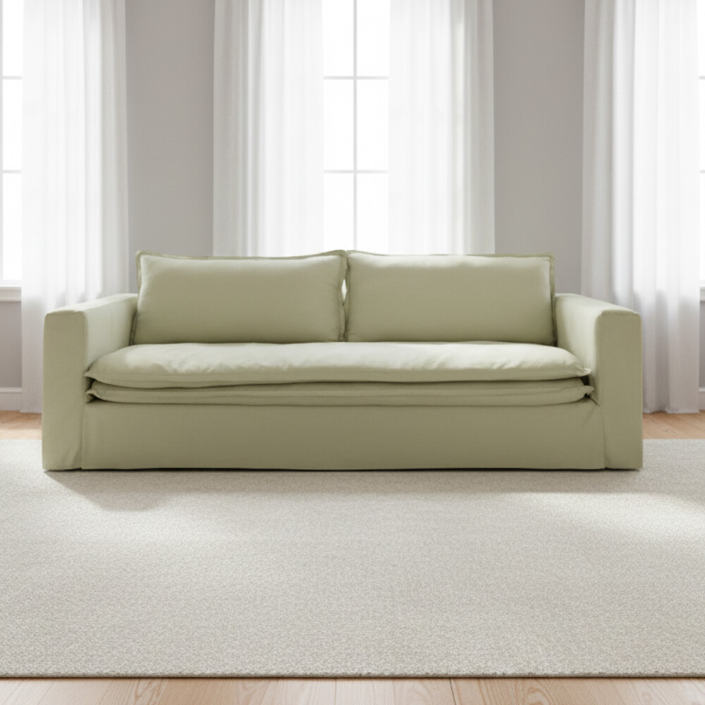 SOFÁ 3 CUERPOS TELA-PREMIUM VERDE ZOE PISTACHO