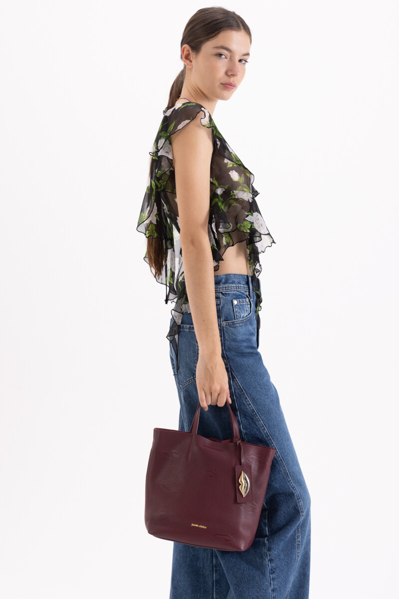 TOTE KISSES SMALL Bordo