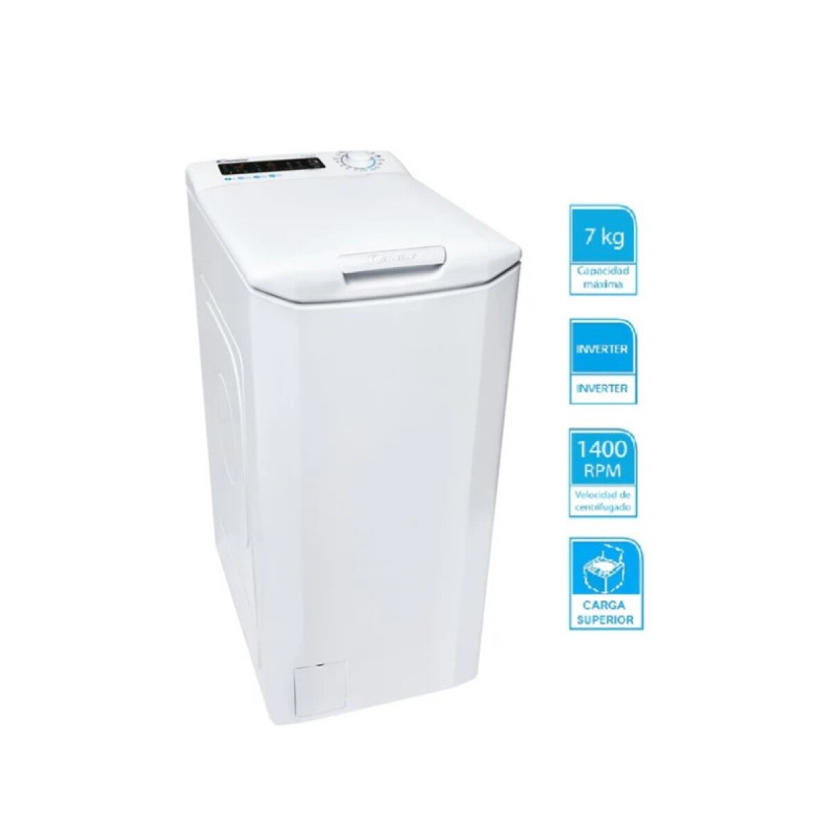 LAVARROPAS CANDY INVERTER 7 KG SLIM CARGA SUPERIOR 