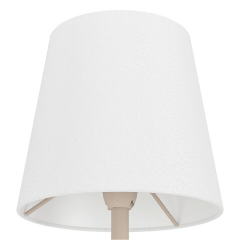 Lámpara de pie E14 acero beige y pant. tela blanca EG6072
