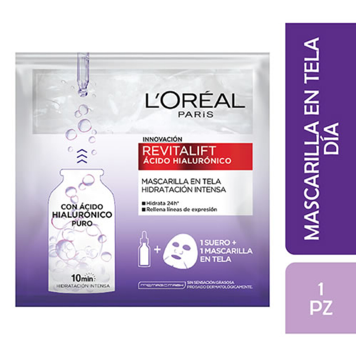 Mascarilla de Tela L’Oréal Revitalift Ácido Hialurónico 33gr – Mascarilla facial