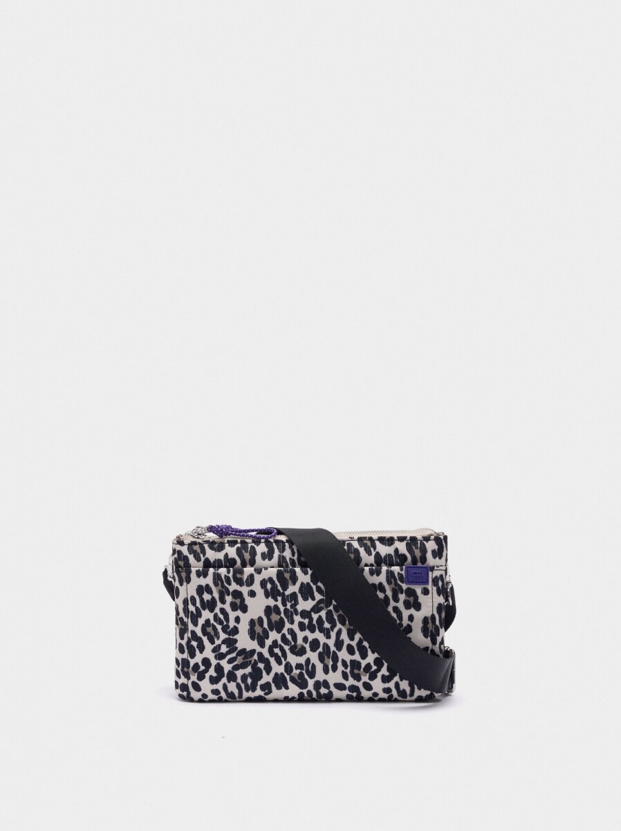 Bolso Bandolera Estampado Leopardo De Nylon - multicolor 