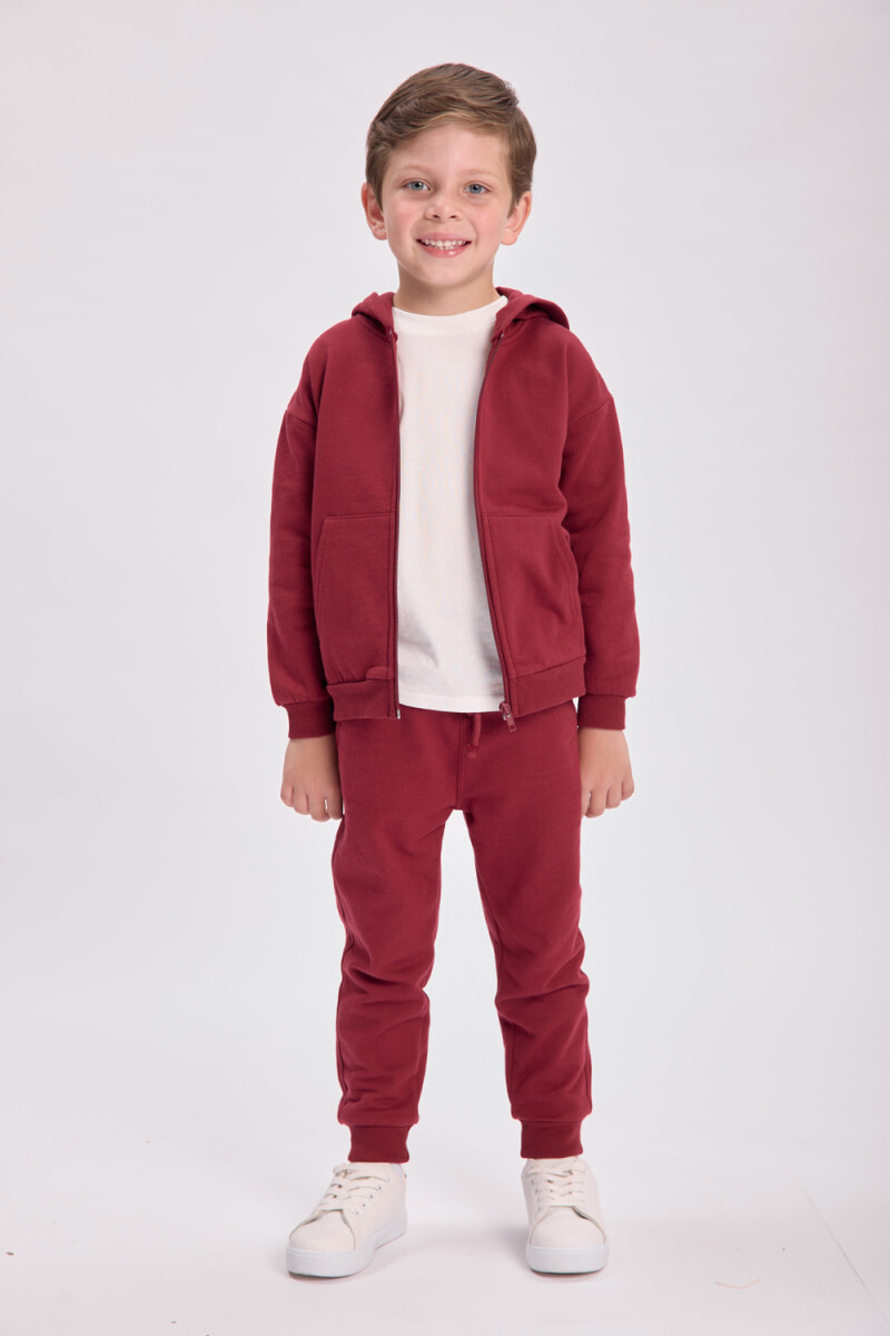 Campera deportiva básica - Bordó 