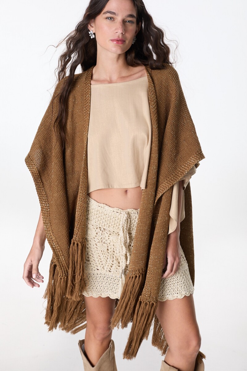 Ruana Matiz Marron/Dorado