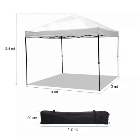 Gazebo Plegable 3x3Mt c/ Paredes Impermeable y Filtro UV30 Azul