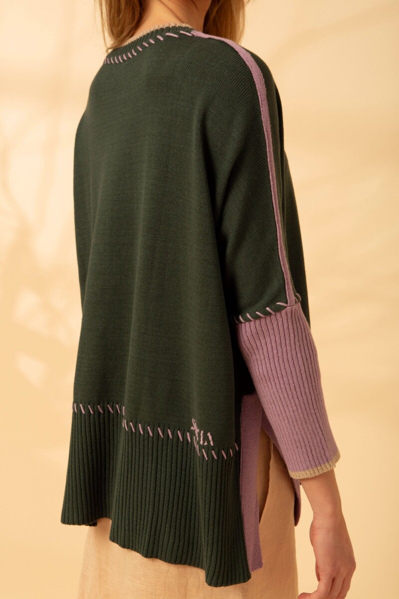 Buzo Pamelí Poquet Verde, lila y beige