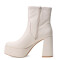 Botas de Mujer Miss Carol PLACID con simil cuero elastizado Blanco Hueso