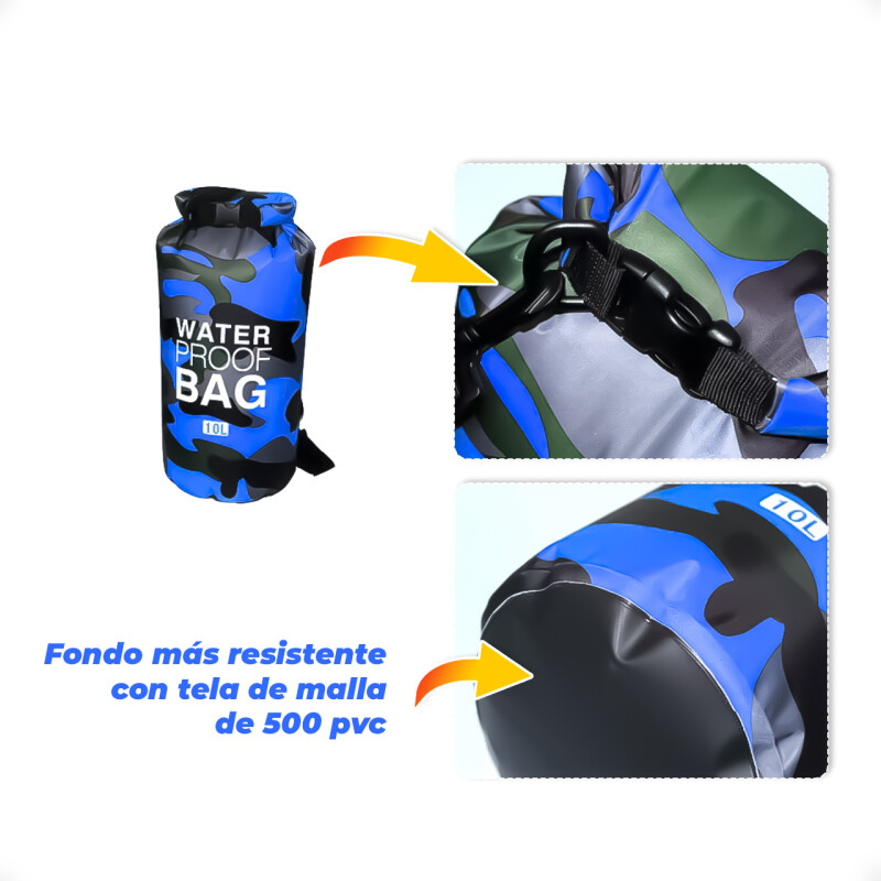 Bolsa Estanco Camuflado de 10 Litros Azul