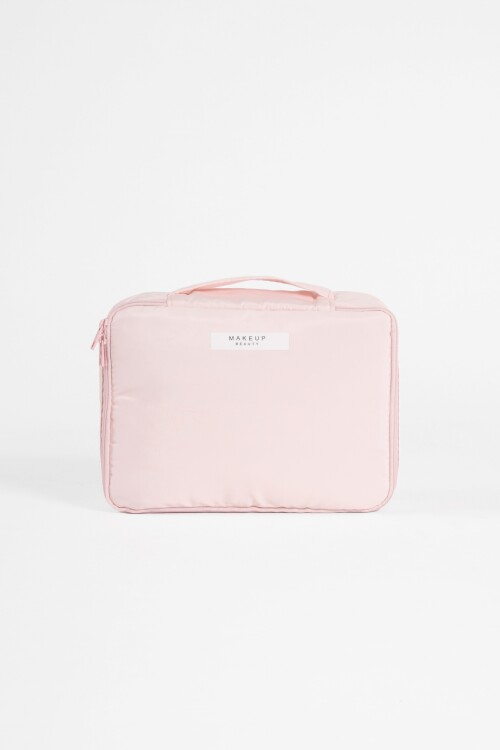 Estuche organizador con compartimentos rosa