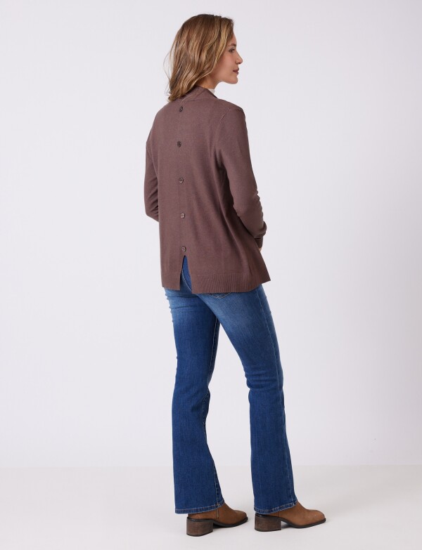 Cardigan Espalda Botones MARRON