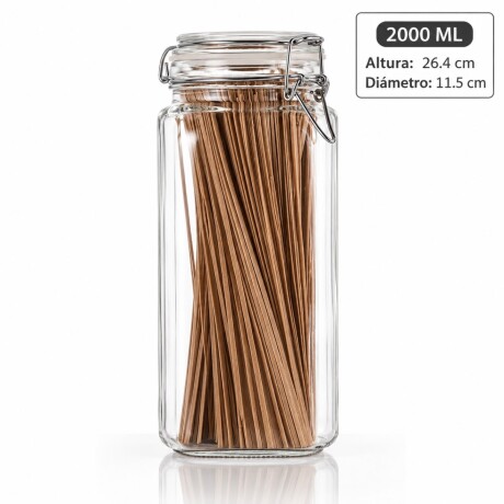 Frasco de Vidrio Hermético Multiuso con Tapa y Cierre Metálico 2000ML Frasco de Vidrio Hermético Multiuso con Tapa y Cierre Metálico 2000ML