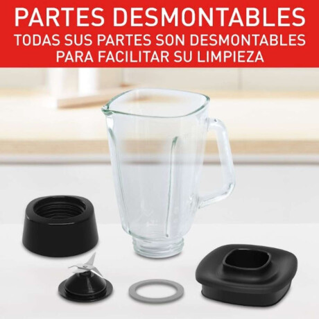 Licuadora Con Jarra Vidrio Moulinex Optimix 2 Vel 1.75 L Negro