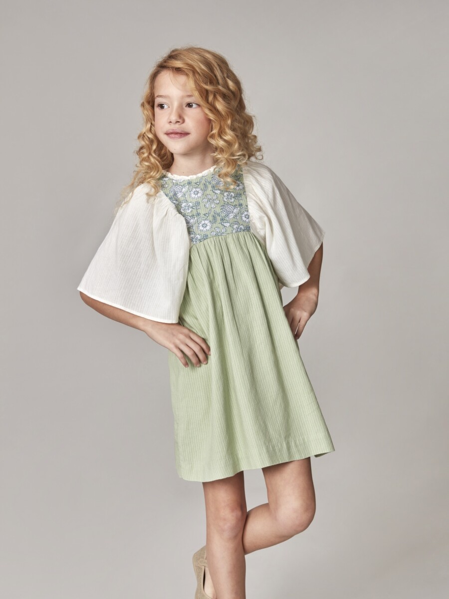 Vestido Canesu Estampado Gris