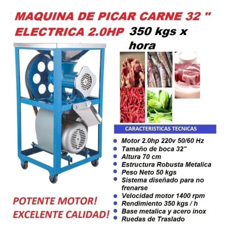 PICADORA DE CARNE HORIZONTE INDUSTRIAL 2.2KW 220VOLT MONOFASICA PICADORA DE CARNE HORIZONTE INDUSTRIAL 2.2KW 220VOLT MONOFASICA